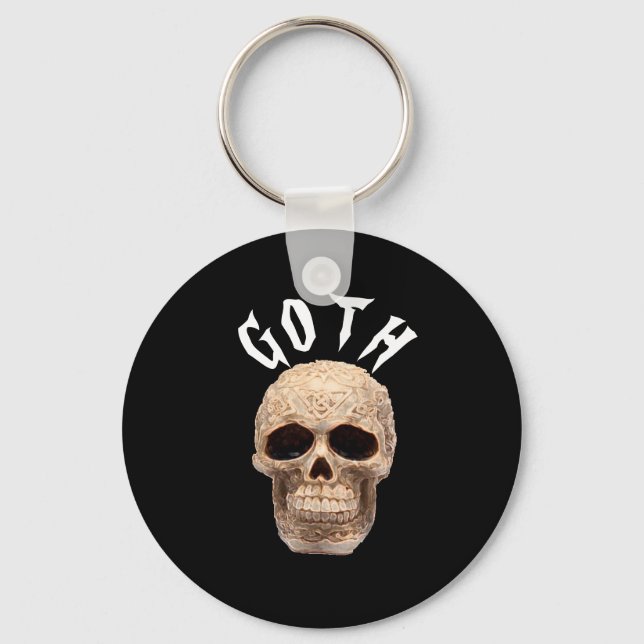 Goth skull key ring (Front)