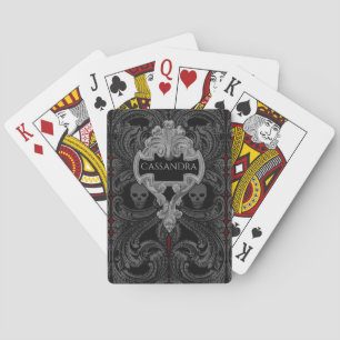 Goth Skull  Ornament Playing Cards