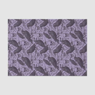 Goth Skull & Raven in Purple, Midnight Macabre  Tissue Paper