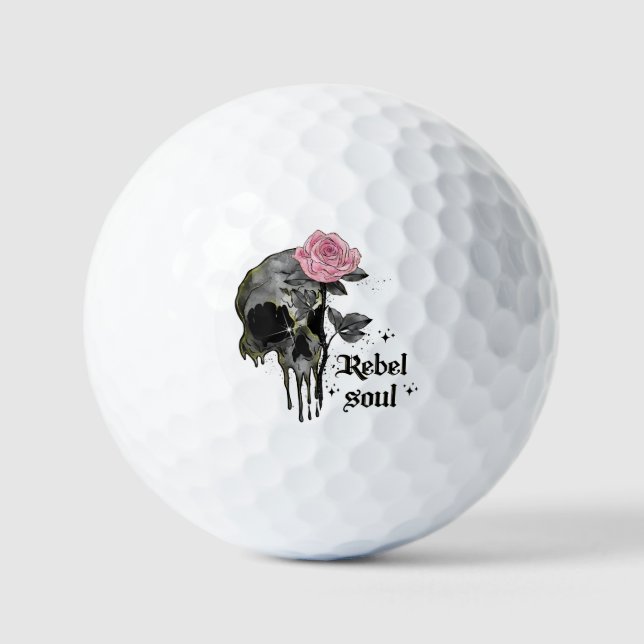Goth Skull | Rebel Soul Golf Balls (Front)
