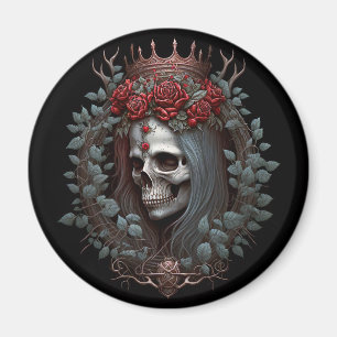 Goth Skull Roses Crown Gothic Magnet
