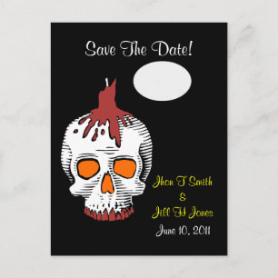 Goth  Skull Save The Date! Wedding Postcard