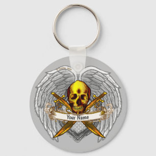 Goth skull Warrior Keychain