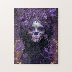 Goth Skull Woman Dark Fantasy Art Jigsaw Puzzle