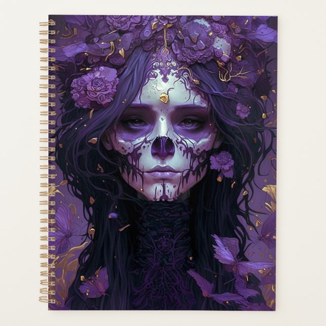 Goth Skull Woman Dark Fantasy Art Planner (Front)