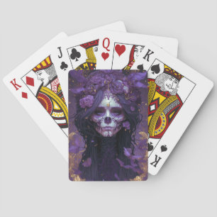 Goth Skull Woman Dark Fantasy Art Playing Cards
