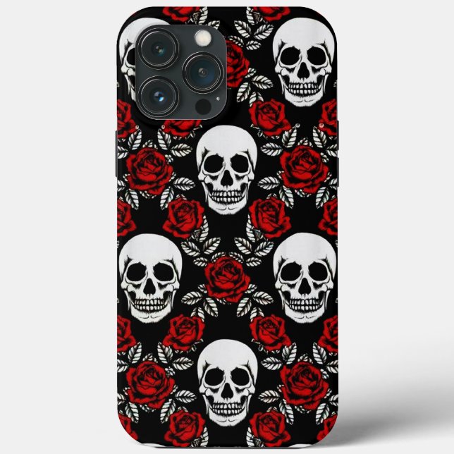 Goth Skulls And Roses Case-Mate iPhone Case (Back)