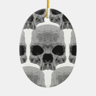 goth skulls ceramic tree decoration