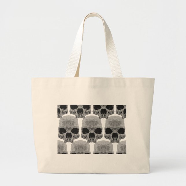 goth skulls large tote bag (Front)
