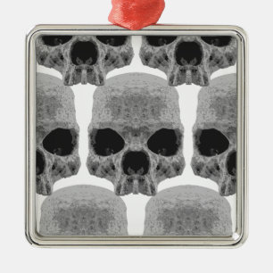 goth skulls metal tree decoration