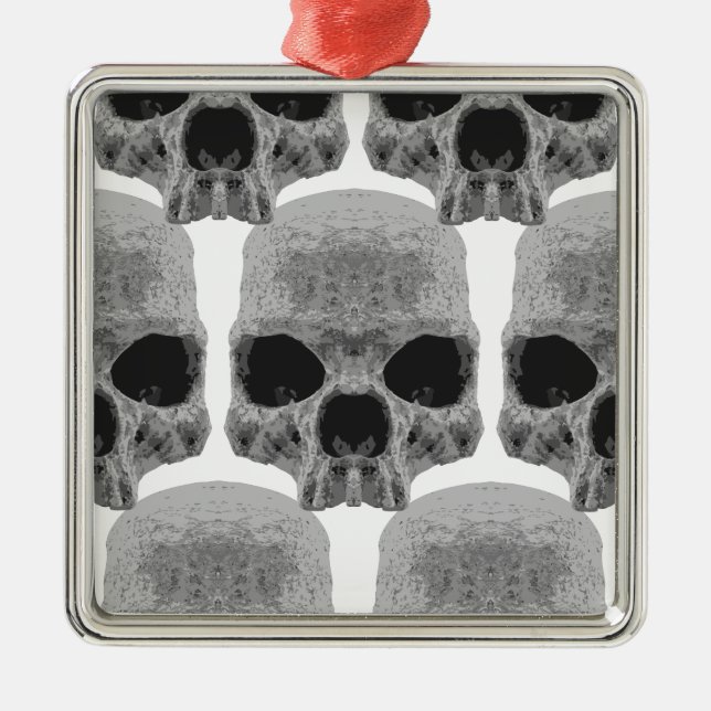 goth skulls metal tree decoration (Front)