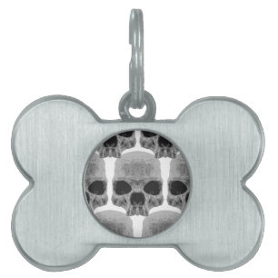 goth skulls pet tag