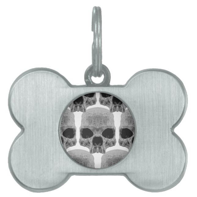goth skulls pet tag (Front)