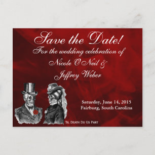 Goth Skulls Save the Date Wedding Card