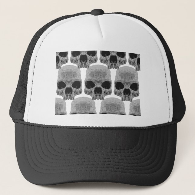 goth skulls trucker hat (Front)