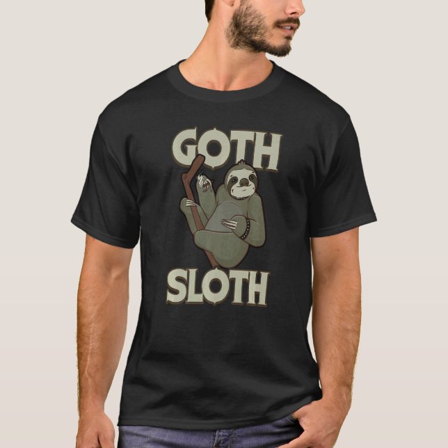 Goth Sloth Gothic Emo Cute Sloths T-Shirt (Front)