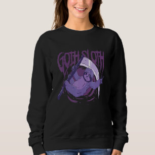 Goth Sloth Lazy Animal Emo Punk Death Metal Sloth Sweatshirt