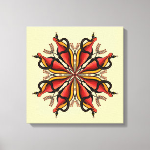 Goth Snakes Flower Tattoo Style Canvas Print