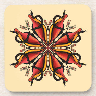 Goth Snakes Flower Tattoo Style Coaster