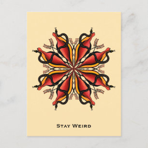 Goth Snakes Flower Tattoo Style Postcard