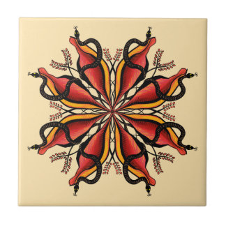 Goth Snakes Flower Tattoo Style Tile