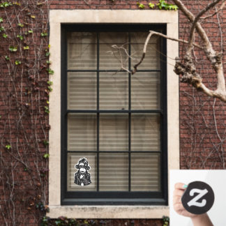 Goth Sock Monkey #01 Window Cling