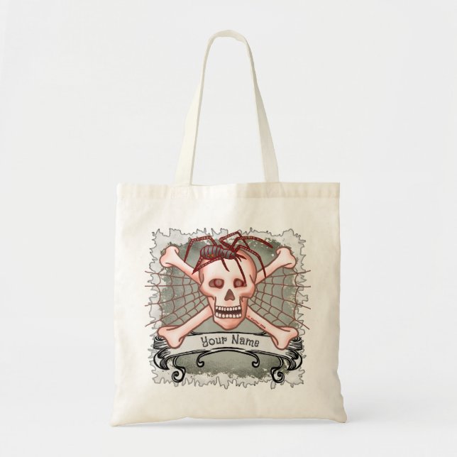 Goth Spider Skull tote bag (Front)