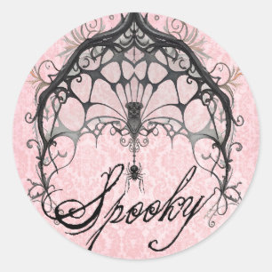 Goth Spider Web Spooky Halloween Classic Round Sticker