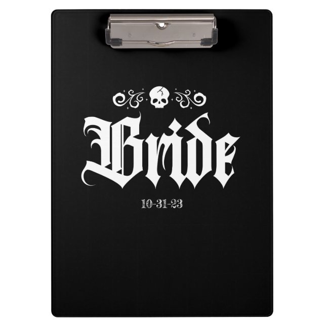 Goth Spooky Witchy Halloween Bride Clipboard (Front)