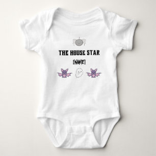 Goth spooky with bats, ghost and spider baby bodysuit