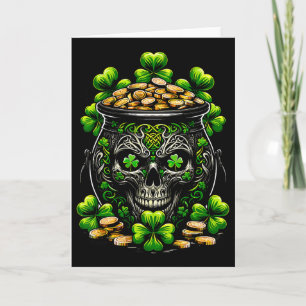 Goth St Patricks Day Gothic Skull Pot Men Women Card