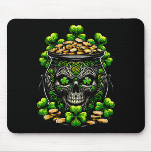 Goth St Patricks Day Gothic Skull Pot Men Women Mouse Mat