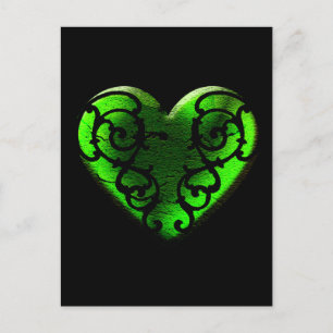 Goth St. Patrick's Day Green Heart Postcard