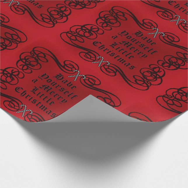 Goth Style Merry Little Christmas Wrapping Paper (Corner)