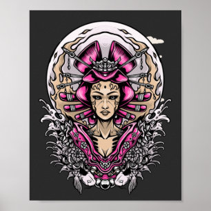 Goth style pink evil queen poster