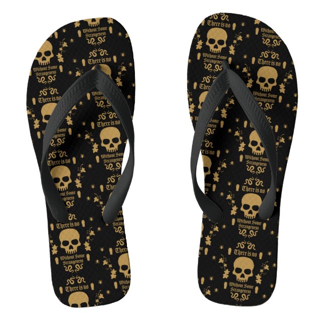 Goth Subculture Fashion Flip Flops (Footbed)