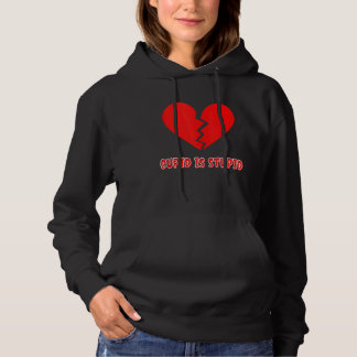 Goth Valentine's Day Cupid is Stupid Emo Single Hoodie