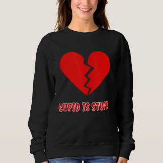 Goth Valentine's Day Cupid is Stupid Emo Single Sweatshirt