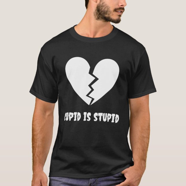 Goth Valentine's Day Gothic Sarcasm Emo Cupid Is S T-Shirt (Front)