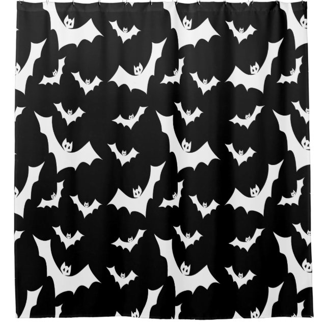 Goth Vampire Bats Shower Curtain (Front)