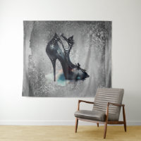 Goth Vogue Grunge | Teal Splash Stiletto High Heel