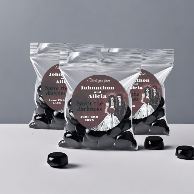 Goth Wedding Sticker Favour Label favours (Creator Uploaded)