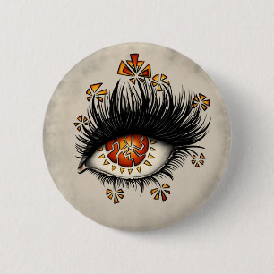 Goth weird eye art witchy 6 cm round badge