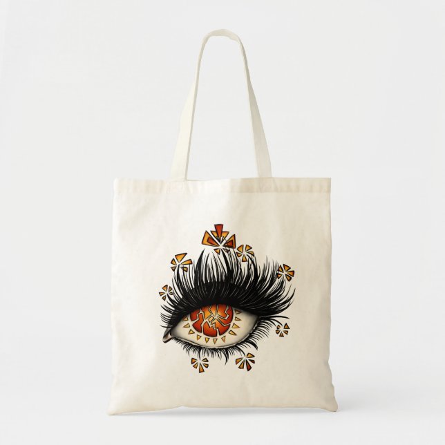 Goth weird eye art witchy tote bag (Front)