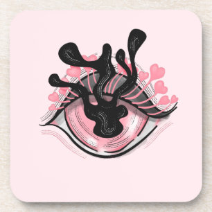 Goth Weird Pink Eye Creepy Horror Magical Witch Coaster