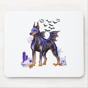 Goth Winged Doberman Dog Skulls T And Candles Hall Mouse Mat