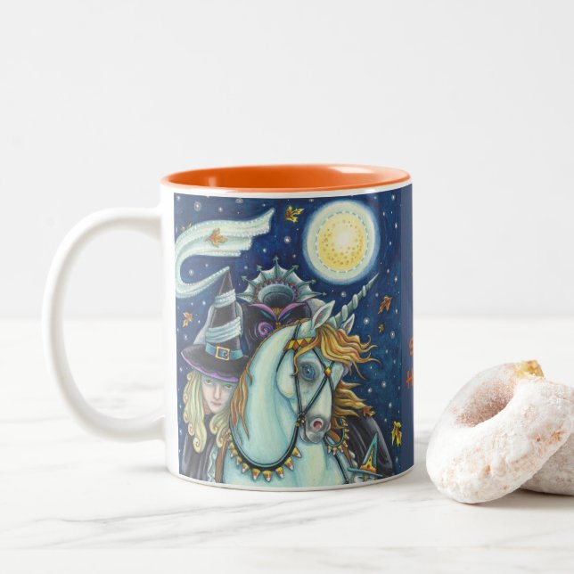 GOTH Witch Of Sleepy Hollow HEADLESS HORSEMAN MUG (With Donut)