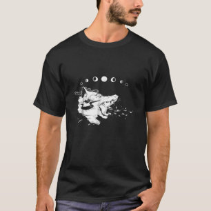 Goth Wolf With Moon Phases, Witch Artwork T-Shirt