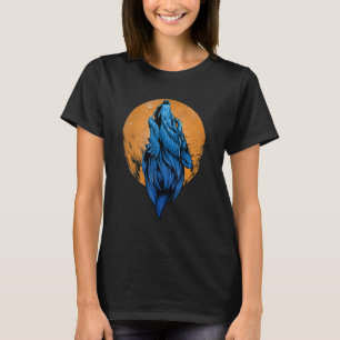 Goth Wolve Howling At The Moon Halloween Gothic Wo T-Shirt