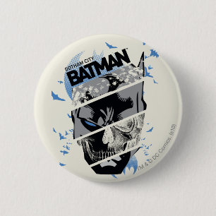 Gotham City Batman Skull Collage 6 Cm Round Badge